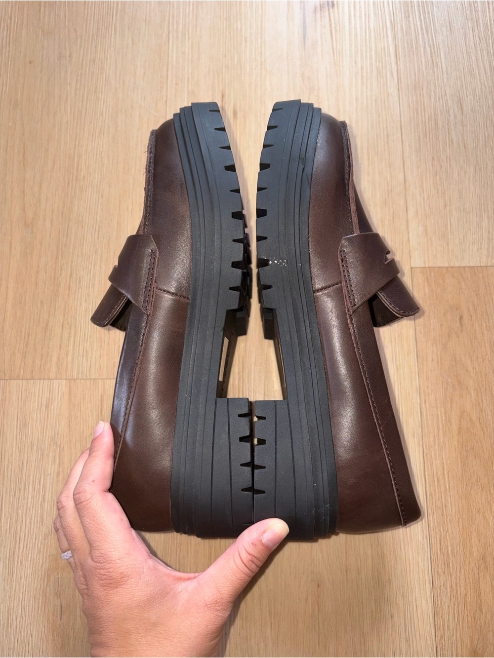 Quince Italian Leather Lug Sole Loafers in Coffee Bean Color - Picture 6 of 10